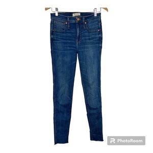 Madewell 9" High-Rise Skinny Medium Wash Raw Hem Sz 27 Tall